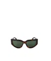 Off-white Full Frame Sunglasses In Green