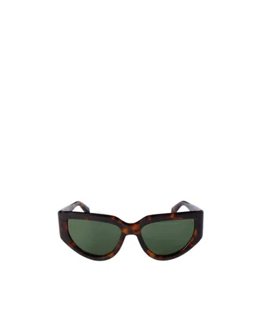 Off-white Full Frame Sunglasses In Green