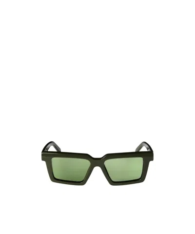 Off-white Full Frame Sunglasses In Green