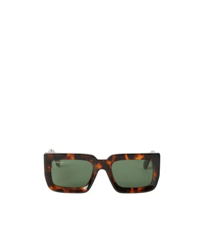 Off-white Full Frame Sunglasses In Green