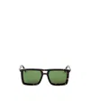Off-white Bold Rectangular Acetate Sunglasses With Tortoiseshell Pattern In Green
