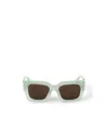 Off-white Full Frame Sunglasses In Green