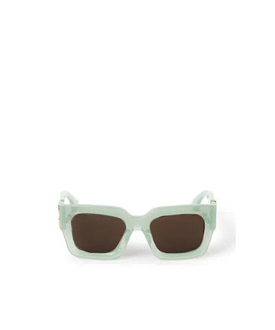 Off-white Full Frame Sunglasses In Green