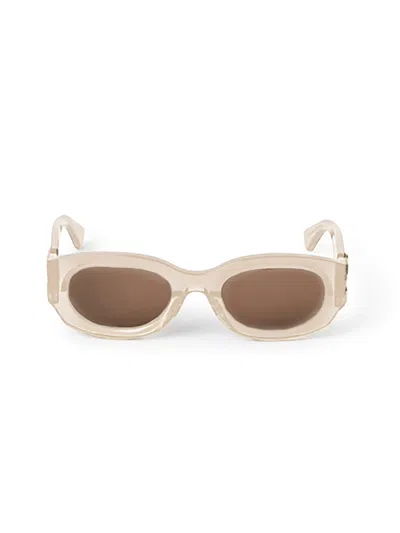 Off-white Full Frame Sunglasses In Nude