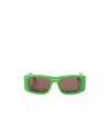 Off-white Men's Lucio Logo-bridge Rectangle Sunglasses In Brown