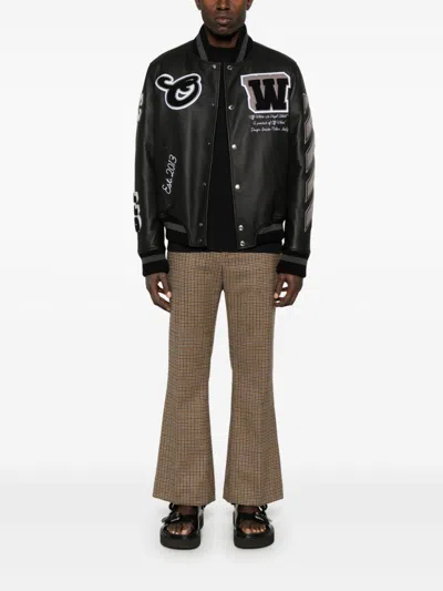 OFF-WHITE FULL LEATHER BOMBER JACKET