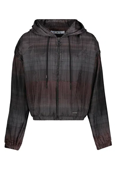 Off-white Full Zip Hoodie In Black