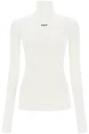 Off-white Off White Funnel Neck T Shirt With Off Logo In White Black (white)