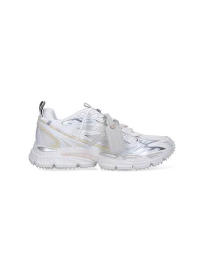 Off-white Futuristic White Sneakers With Textured Sole And Distinctive Tag