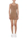 Off-white Logo Printed Mini Dress In Beige