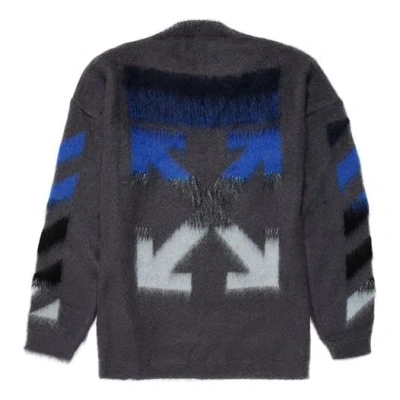 Off-white Fw19 Arrow Mohair Sweater Men Grey In Gray