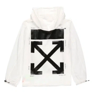 Off-white Fw19 Printing Pullover Hooded Jacket Men White