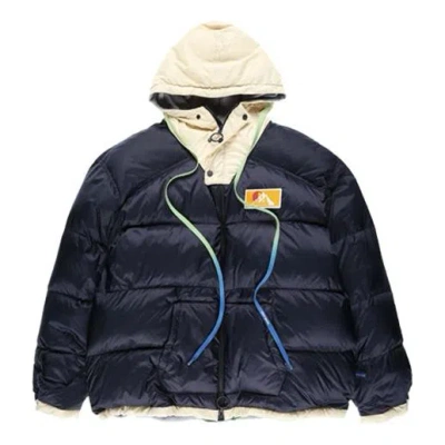 Off-white Fw19 Scaffolding Zipped Puffer Arrow Jacket Men Blue