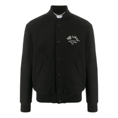 Off-white Fw20 Arrows Printing Baseball Jacket Men Black