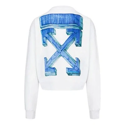 Off-white Fw20 Marker Arrows Loose Sweater Men White In Animal Print
