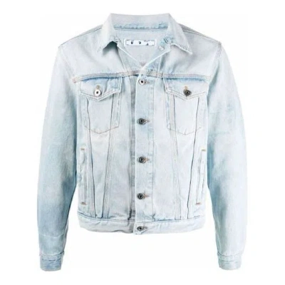 Off-white Fw21 Arrow Printing Denim Jacket Version Blue