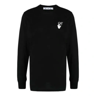 OFF-WHITE OFF-WHITE FW21 LOGO ARROW PATTERN ROUND NECK LONG SLEEVES BLACK