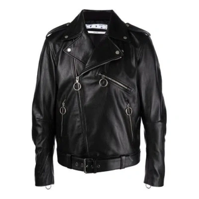 Off-white Fw21 Pattern Printing Sleeve Zipper Jacket Slim Fit Version Black