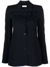 Off-white Buckled Virgin Wool Blazer In Blue