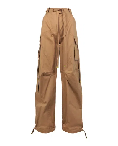 Off-white Gabardine Cargo Pants In Brown