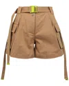 Off-white Camel Belted Gabardine Cargo Shorts