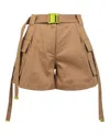 Off-white Gabardine Cargo Shorts In Brown