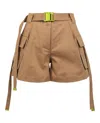 Off-white Gabardine Cargo Shorts In Brown