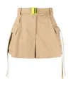 Off-white Camel Belted Gabardine Cargo Shorts In Nude