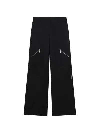 Off-white Gabardine Pocket Trousers In Black