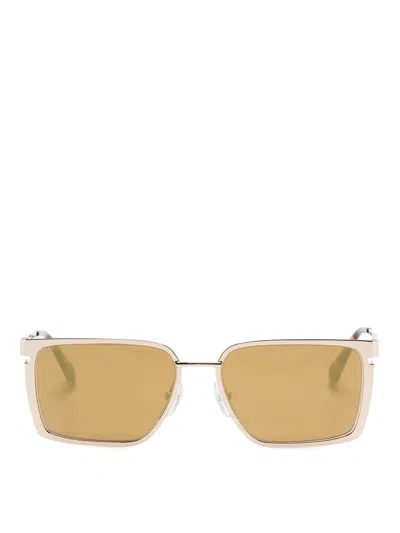 Off-white Yoder Rectangle-frame Sunglasses In Gold