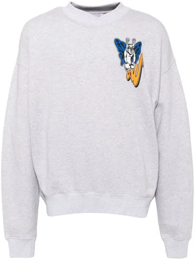 Off-white Gang Skate Hoodie In Grey