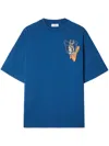 Off-white Man T-shirt Blue Size S Cotton In Blue