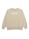 Off-white Garment Dyed Crewneck Kaki - Light Grey In Green