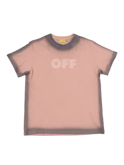 Off-white Kids' Garment Dyed Spray Tee S/s Rose Pink - S