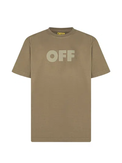 Off-white Garment-dyed T-shirt In Brown