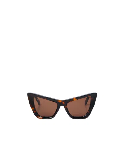 Off-white Geometric Frame Sunglasses In Brown