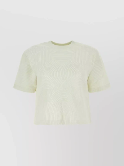 Off-white Embossed-pattern Cotton T-shirt In White