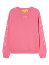 Off-white Geometric Sleeve Logo Sweater In Pink