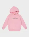 OFF-WHITE GIRL'S BOOKISH GLITTER LOGO-PRINT HOODIE