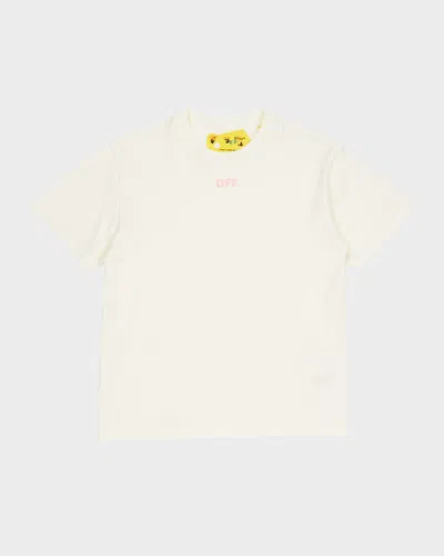 Off-white Kids' Girl's Off Stamp T-shirt In Off White Pink