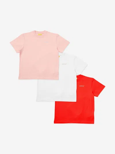Off-white Babies' Girls Bookish 3 Pack T-shirt Set In Multicoloured