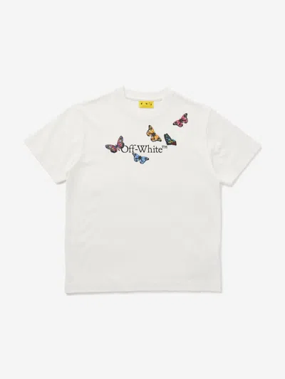 Off-white Babies' Girls Bookish Butterfly T-shirt In White