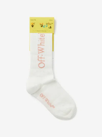 Off-white Babies' Girls Bookish Long Socks In White