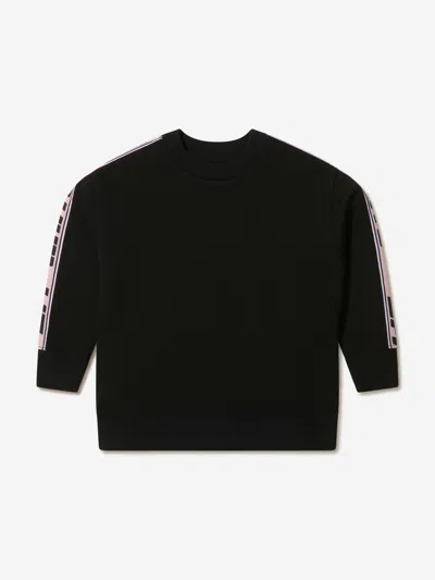 Off-white Kids' Girls Cotton Crew Neck Logo Band Sweatshirt 8 Yrs Black