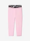 Off-white Logo-waistband Cotton Leggings In Pink