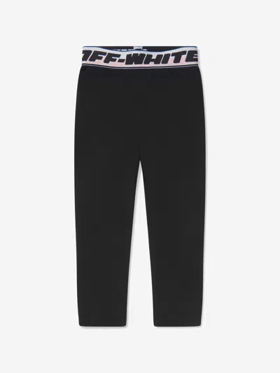 Off-white Kids' Girls Logo Band Leggings 8 Yrs Black