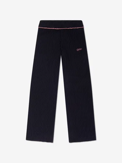 Off-white Babies'  Girls Off Stamp Clear Rib Jumper In Black
