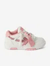 Off-white Pink Comb Kids' Out Of Office Leather Low-top Trainers Eur 26 / 8.5 Uk In White