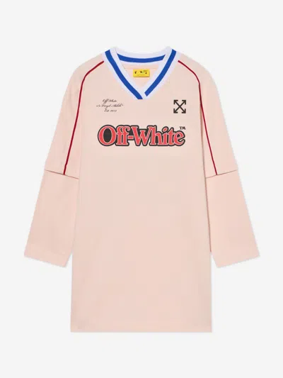 Off-white Babies'  Girls Soccer Track Double Layer Dress In Pink