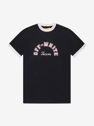 Off-white Kids' Girls Team 23 T-shirt Dress In Black